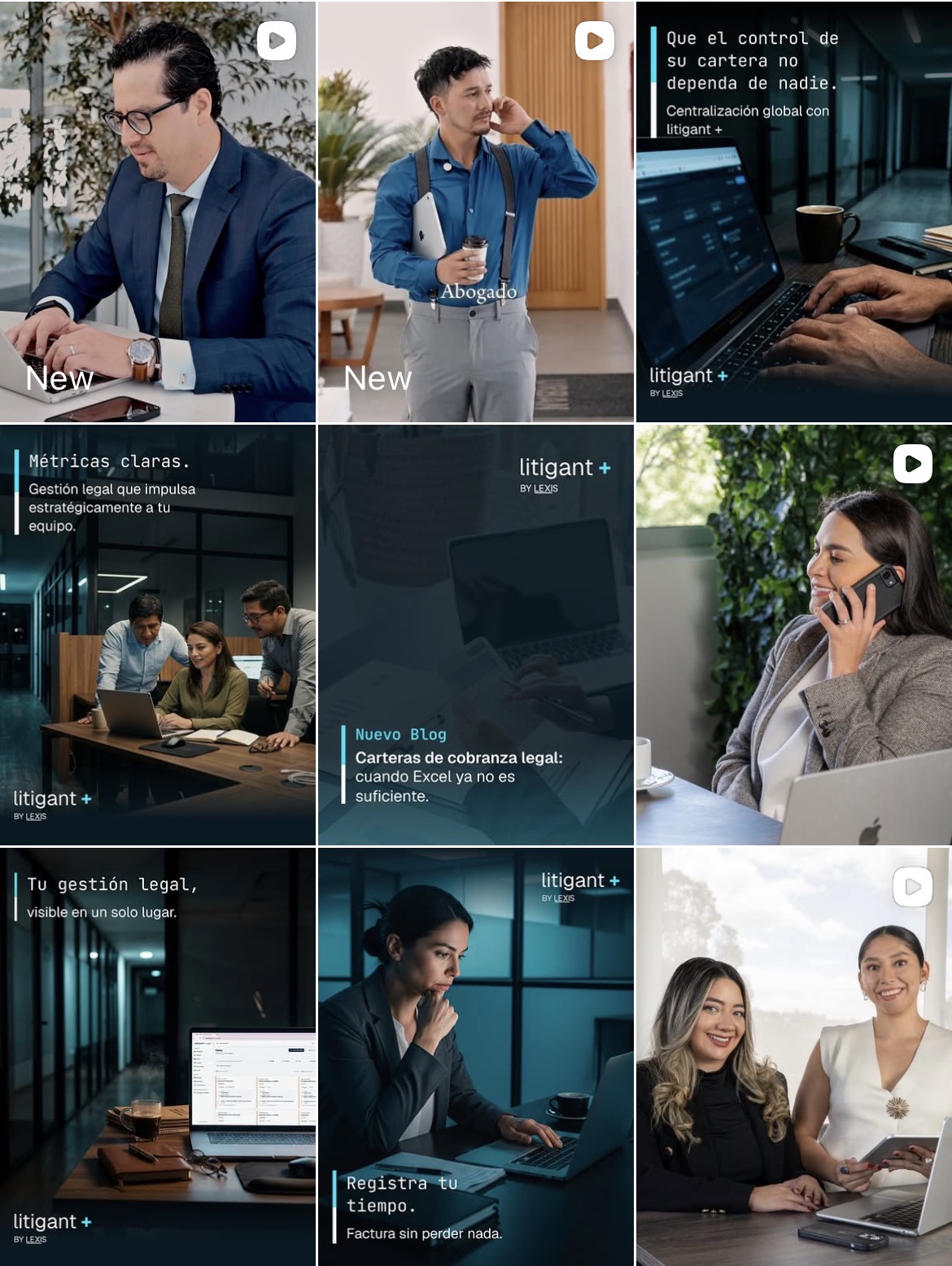 Litigant+ Instagram grid overview