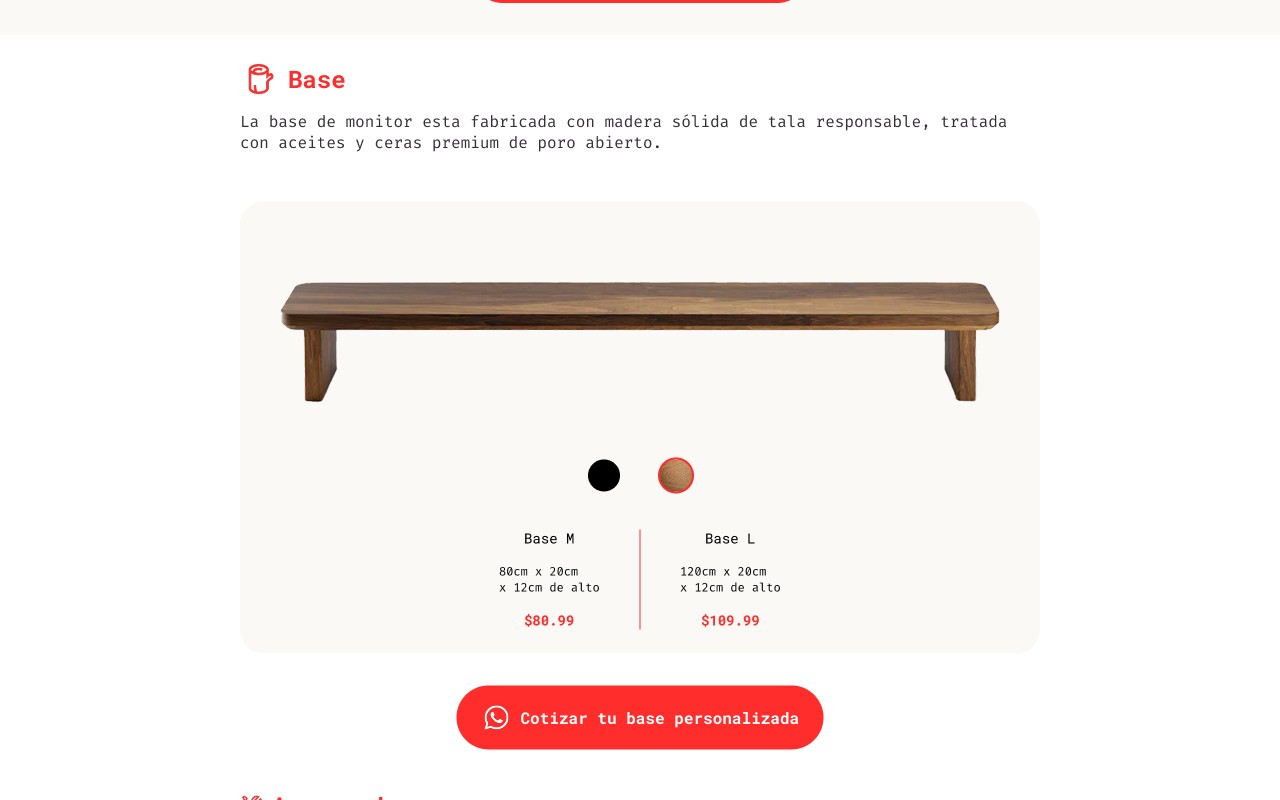 Base M/L product configurator, desktop