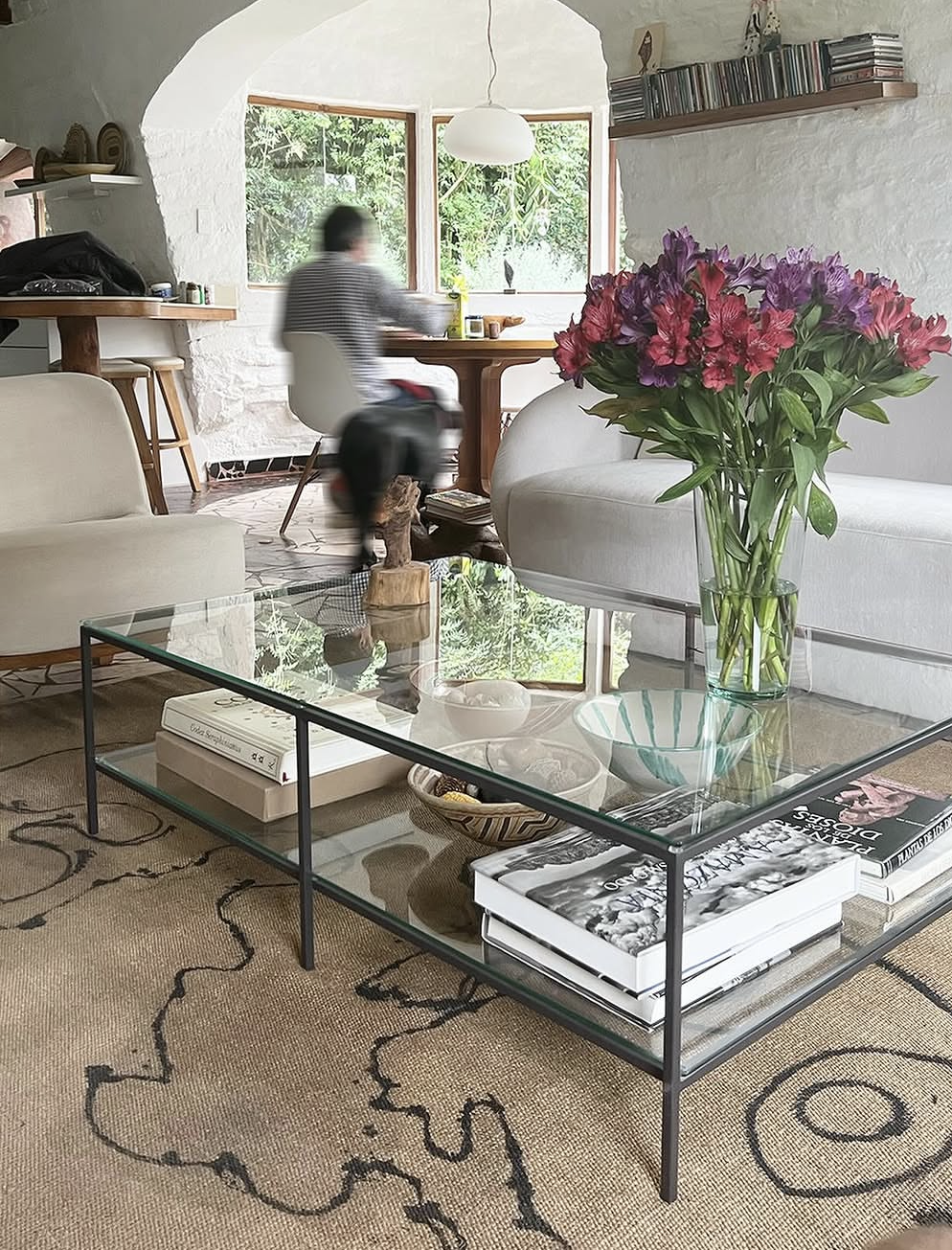 Glass coffee table