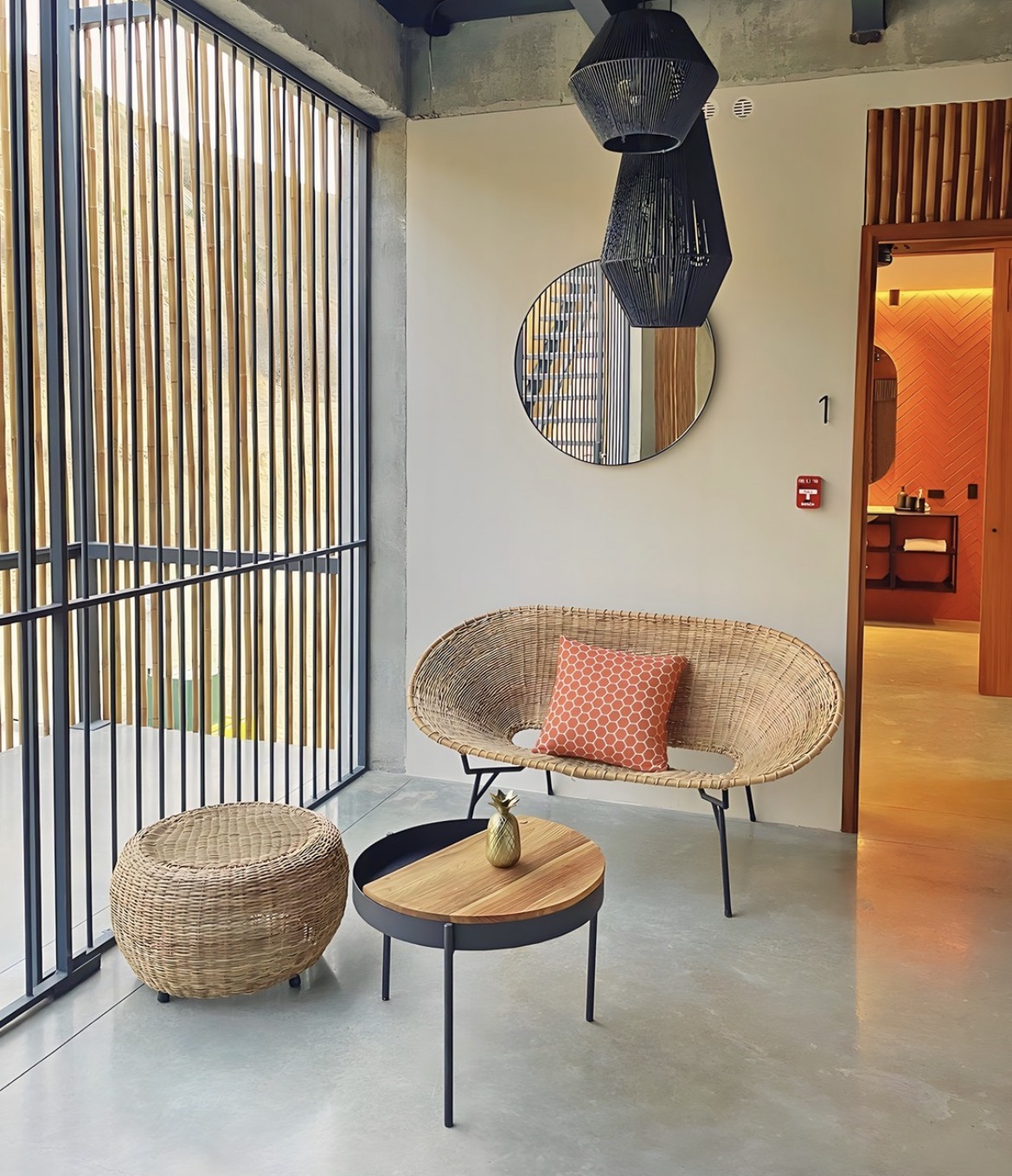 Beach hotel wicker armchair